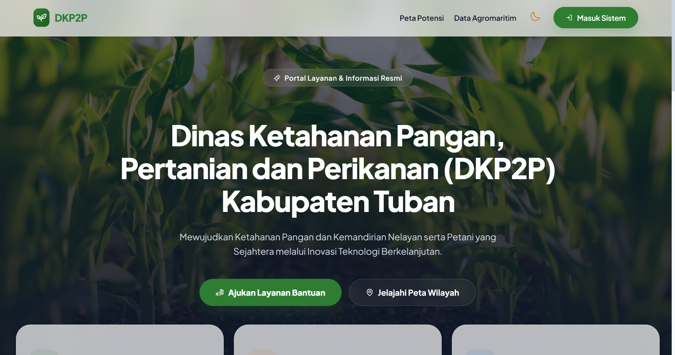 Web Dinas Ketahanan Pangan Pertanian dan Perikanan